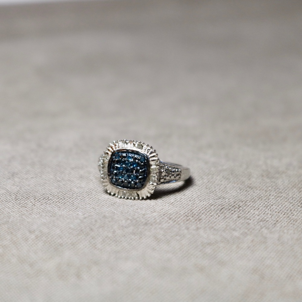 925 Sterling Silver Micro Paved Ring - image 1